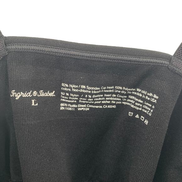 2/$30 INGRID & ISABEL Nursing Camisole NEW Size L Black Stretch Compression Top - Picture 5 of 11
